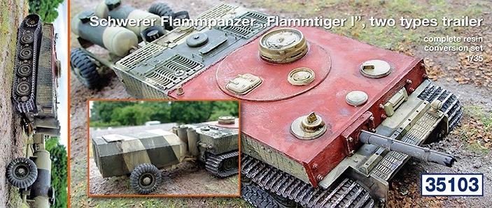 Schwerer Flammpanzer “Flammtiger I”; two types trailer...