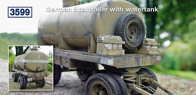 German 5 to. trailer with watertank...